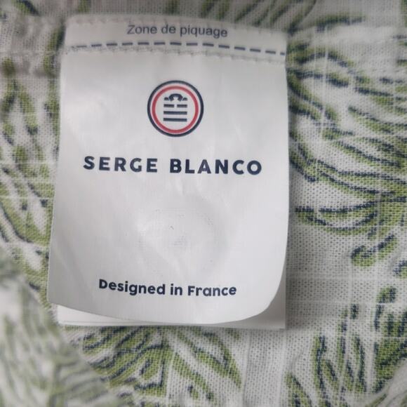 Serge Blanco Short Sleeve Shirt Botanical Print Men's Size XL Green NWT - Picture 7 of 12